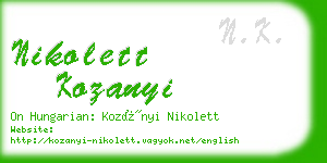 nikolett kozanyi business card